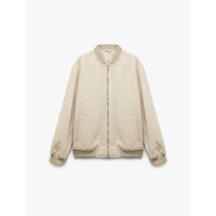 Koton Kolej Yaka Cep Detaylı Uzun Kollu Suni Süet Bomber Ceket Bej 5sam20003hk Ekru