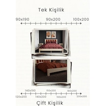 Ori On Kiremit Rengi Puf Başlıklı Masif Ahşap Vernik 90x200