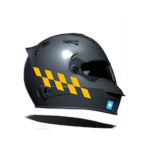 Taksi Sarısı Damalı Kask Motosiklet Sticker Takımı Çınar Extreme
