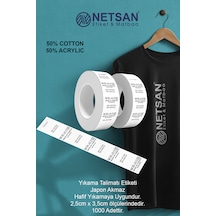 Yıkama Talimatı Etiketi - 50% Cotton - 50% Acrylic 2,5cm x 3,5cm