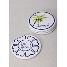 The Mia Palma Bardak Altlığı 4lü Set- 10 Cm Çok Renkli