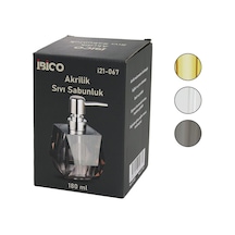 İbico İ21-067 Sıvı Sabunluk 180ml Kare Tombul Prizma Şeffaf Renkli Akrilik Mika Kristal Diğer