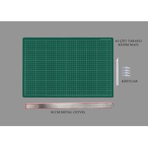 Kesim Matı Altlığı A2 45X60 Cm Gretuar ve 50 Cm Çelik Cetvel Set