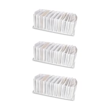 Serstil Medium 11 Gözlü Dolap Içi Akardiyon Organizer 16 X 40 X 12cm Çekmece İçi - Beyaz Beyaz-1m
