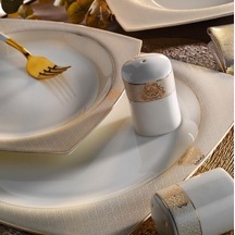 Aryıldız 31041 Square Porselen 60 Parça Yemek Takımı Gold