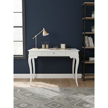 Wellington Rustik Ahşap Çalışma Masası 80x125 Beyaz