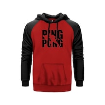 Ping Pong Actor Kırmızı Renk Reglan Kol Sweatshirt Kırmızı