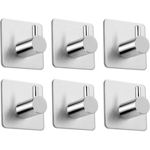Deltahome Paslanmaz Çelik 6 Adet Tekli Havlu Askılık Kanca Inox