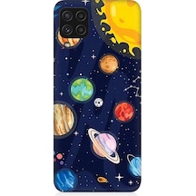 Samsung Galaxy A22 Uyumlu Gezegenler Ve Yıldız Haritası Desenli Silikon Kılıf