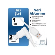 Usb To Type-c İle Uyumlu İphone Ve İle Uyumlu Hızlı Şarj Ve Data Kablosu 40 Cm L Tipi Gaming Siyah