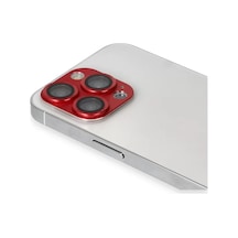 Newface Apple iPhone Uyumlu 13 Pro Max Pers Alüminyum Kamera Lens - Kırmızı Çok Renkli