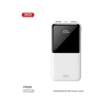 22.5w Pd Hızlı Şarj Destekli 10.000 Mah Dijital Ekranlı 3 Çıkışlı Powerbank Beyaz