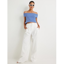 Koton Omzu Açık Üst Kat Detaylı Pamuklu Slim Fit Mavi Çizgili 4sak10031pk Mavi Çizgili