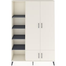 Arges Dolap 6 Raflı 4 Kapaklı Tek Askılı 132x30x195 Aytaşı-aytaşı/antrasit Aytası/antrasıt