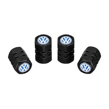 Volkswagen Logo Baskılı Universal Sibop Kapağı Seti - Siyah 4 Adet
