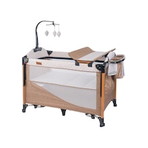 Mamma Luxury Alüminyum Anne Yanı Organizerli Dönenceli Park Yatak Beşik 70 X 110 Cm.