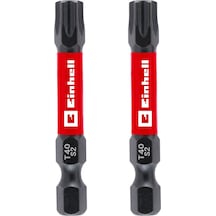 Einhell 2 Parça Darbeli Bit Ucu Seti, 50 mm, T40 49131270, mangan fosfat kaplı S2 çelik, torsiyon bölgesi, E 6.3 şaft