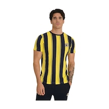 Fenerium Fenerbahçe Erkek Tribün Çubuklu T-shirt Sarı - Lacivert