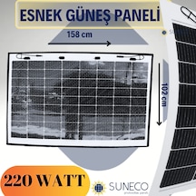 220 Watt 12 Volt Yarı Esnek Güneş Paneli Half Cut Monokristal Sol