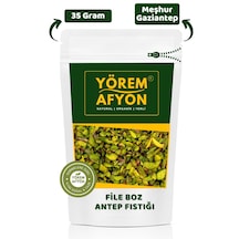 Yörem Afyon Gaziantep'in Yaratıcı Tarifler İçin Kavrulmamış Çiğ File Boz Antep Fıstığı Pistacia Vera 35gr. 35 G