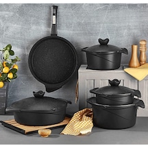 Aryıldız Flipper 9 Parça Siyah Tencere Seti