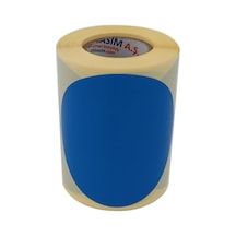 Kuşe Daire Renk Baskılı Çap Etiketi 75mm Daire Ölçülerinde Yuvarlak Çıkartma Sticker Ruloda 300 Adet Kendinden Yapışkanlı Rulo Etiketi Barkod Yazıcılar İle Uyumlu 40mm Kuka Mavi Çok Renkli