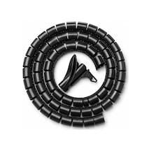 1,5 Metre 25 Mm Kablo Koruyucu Spiral Siyah, Kablo Düzenleyici Organizer, Kablo Toplayıcı Sarma Spirali, Esnek Kablo Kanalı Ve Kablo Gizleyici Koruma Kılıfı