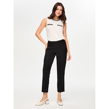 Faik Sönmez Staright Fit Şık Krep Pantolon S26pnt015 Us26pnt01510 Siyah