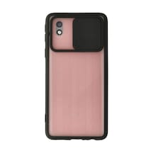 Samsung Galaxy  Uyumlu  A01 Core Kılıf Palm Buzlu Kamera Sürgülü Silikon - Siyah Çok Renkli
