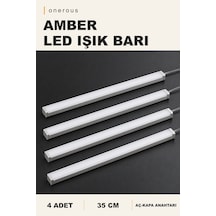 Onerous 35 Cm Amber Led Bar, 4 Adet, Anahtarlı Turuncu