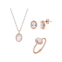 Glorria Gümüş Oval Anturaj Set