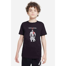 Tshirthane God Of War Baskılı Unisex Çocuk Siyah T-Shirt (528299226)