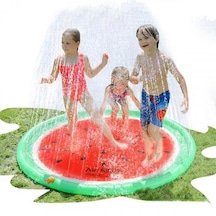 Polham 170x170 Cm Ultra Geniş Çocuklar İçin Yuvarlak Su Matı, Fışkıyeli Oyun Havuzu, Serinletici Su Matı