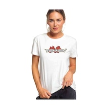 Tekken Logo Baskılı Beyaz Kadın Tshirt