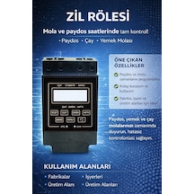 İşyeri Fabrika Paydos Mola Saati Zil Rölesi