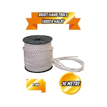 8mm İskota Halat Dağcı Halatı Bağlama İpi Gemici İpi 10 Metre Beyaz
