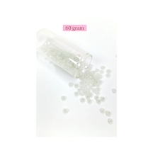 Tedar Dökme Cam Kum Boncuk Büyük Boy 6/0 4 Mm - 60 Gram - İnci Beyaz - Bnc117 Najmaddin (No:1) 8.5Cm X 10.5 Cm