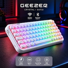 Geezer Crystal Kablolu/kablosuz Bt Wireless Bağlantı Türkçe Q Klavye Beyaz Sk-731ctm