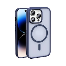 Kilifone Apple Uyumlu iPhone 14 Pro Max Kılıf Magsafe Şarj Özellikli Mat Arka Yüzey Sio Kapak Lacivert