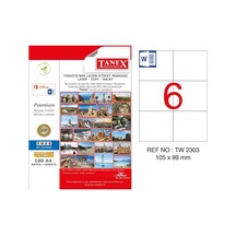 Tanex TW-2303 105x99mm Kuşe Lazer Etiket 100 Lü Paket