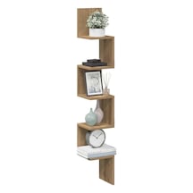 Zig Zag Köşe Duvar Rafı/kitaplık Atlantik Çam 20x20x130 Modern Minimalist Köşe Rafı Genel