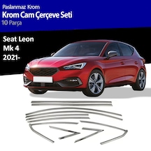 Seat Leon Mk4 Cam Çıtası Komple Set Çerçevesi Kromu Nikelajı 2021 Sonrası