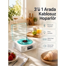 Mey İthalat Bluetooth Hoparlör - 3-ü-1 Saatli Gece Lambası Ve Vintage Tasarım Renkli