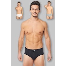Tutku 3'lü Paket Erkek Penye Slip Külot Çok Renkli