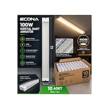10adet......100w Kristal 4000k Led Bant Armatür 120 Cm - Doğal Günışığı Yüksek Lümenli Yatay Prizmatik Tavan Lambası,modern Aydınlatma.led Lamba ,kristal,lamba Beyaz-günışığı