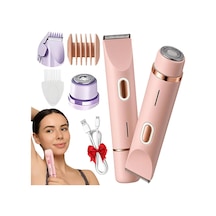 Kadınlar İçin Silky Splash 2'si 1 Arada Çift Kafalı Elektrikli Tıraş Makinesi - Koltuk Altları, Bacaklar Ve Bikini Bölgesi İçin Intimate Tıraş Makinesi Pembe