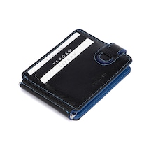 Tergan Siyah-Saks Deri Unisex Kredi Kartlık 01637K1B