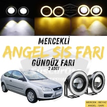 Ford Focus 2 2004-2008 Uyumlu Üniversal Mercekli Angel Sis Farı Metal Su Geçirmez 76 Mm Sarı H Gündüz Farı Angel Sis Farı 57987854