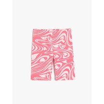 Koton Kısa Tayt Kalp Baskılı Beli Lastikli Pamuklu Pembe Desenli 4skg40066ak Pembe Desenli