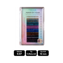 Misyul 0.07c Natural Kıvrım Renkli Mix Soft Eyelash Doğal İpek Kirpik 8-15 Mm 16'lı